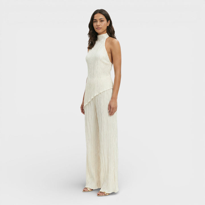 Ensemble Plissé Halter Pantalon Large