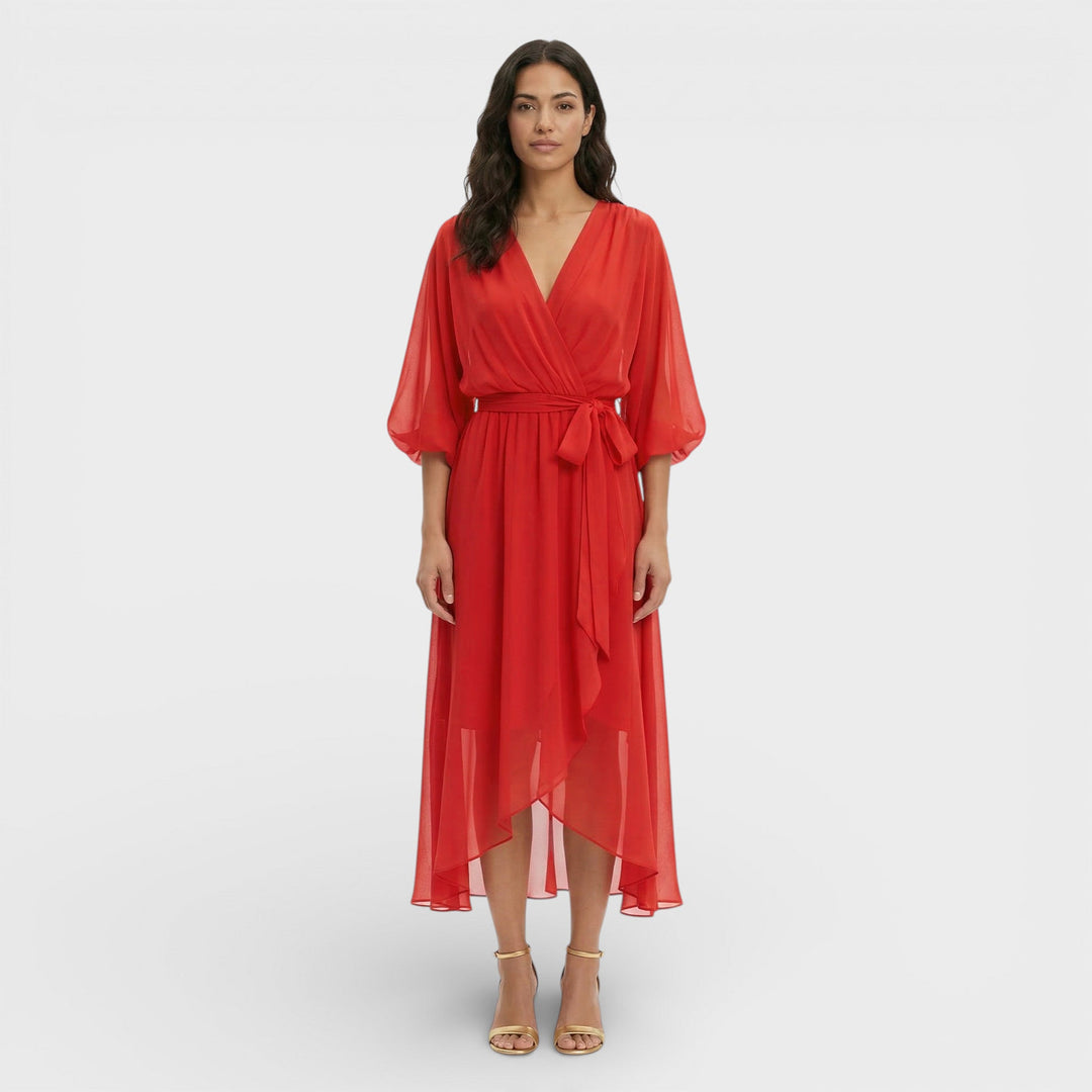Robe Décolleté V Femme Élégante