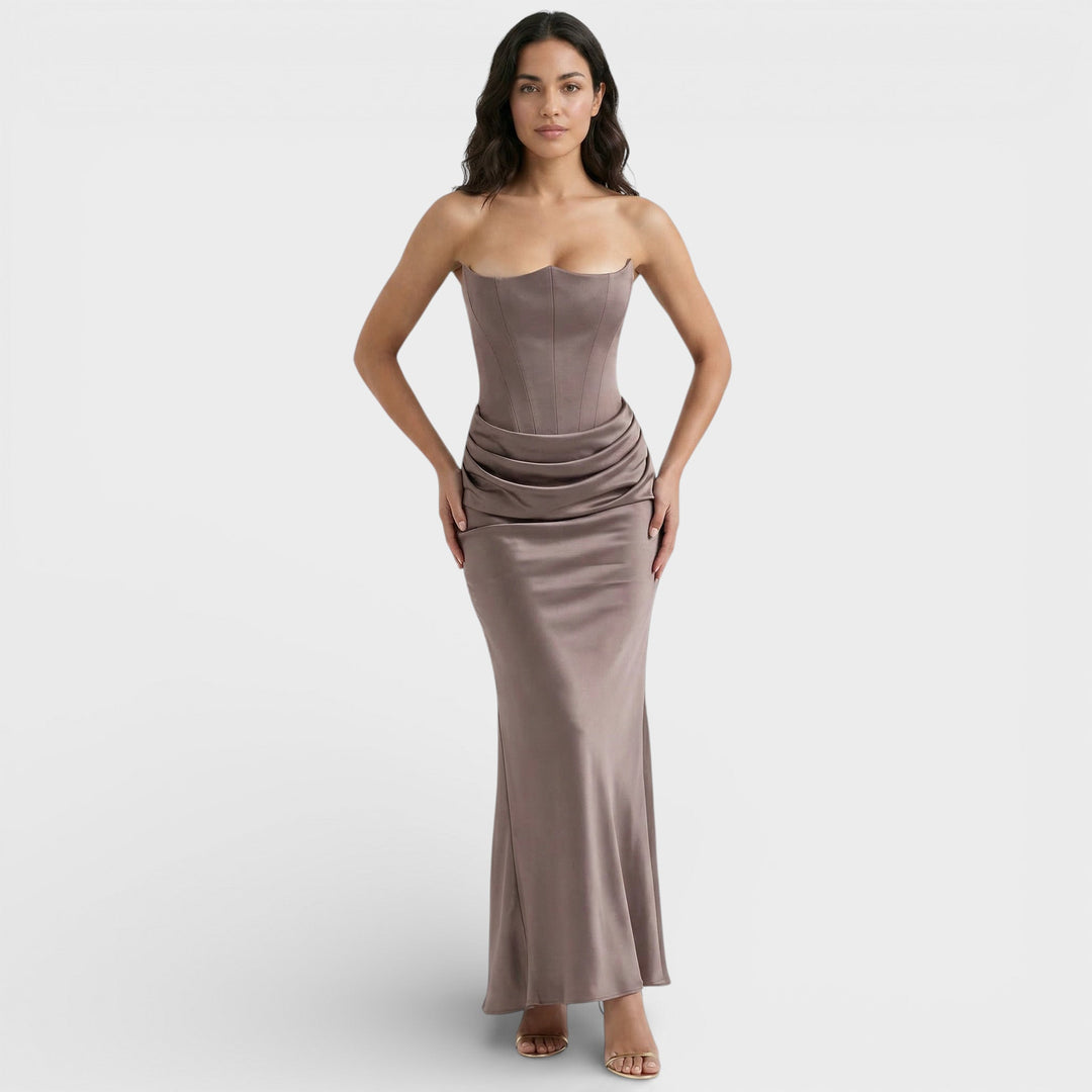 Robe Maxi Corset Strapless Femme
