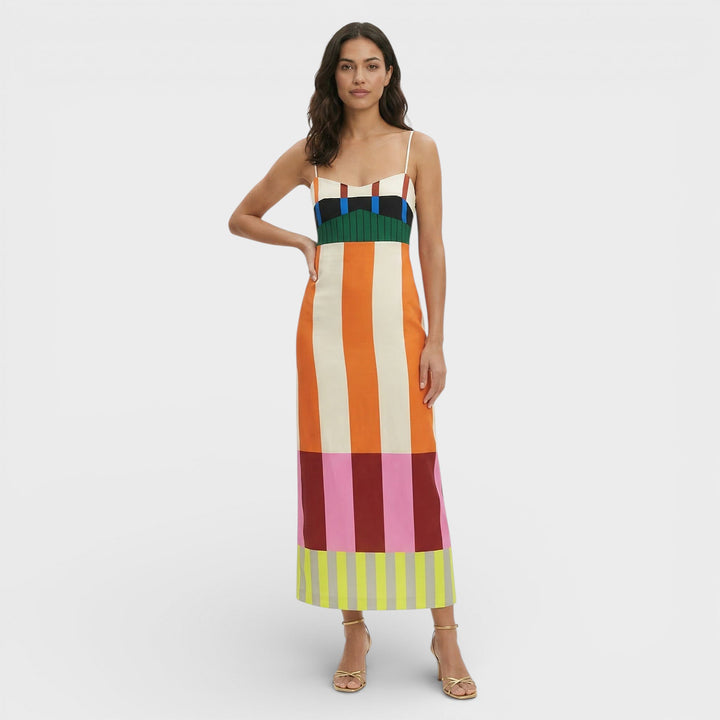 Robe Maxi Rayures Multicolore Femme