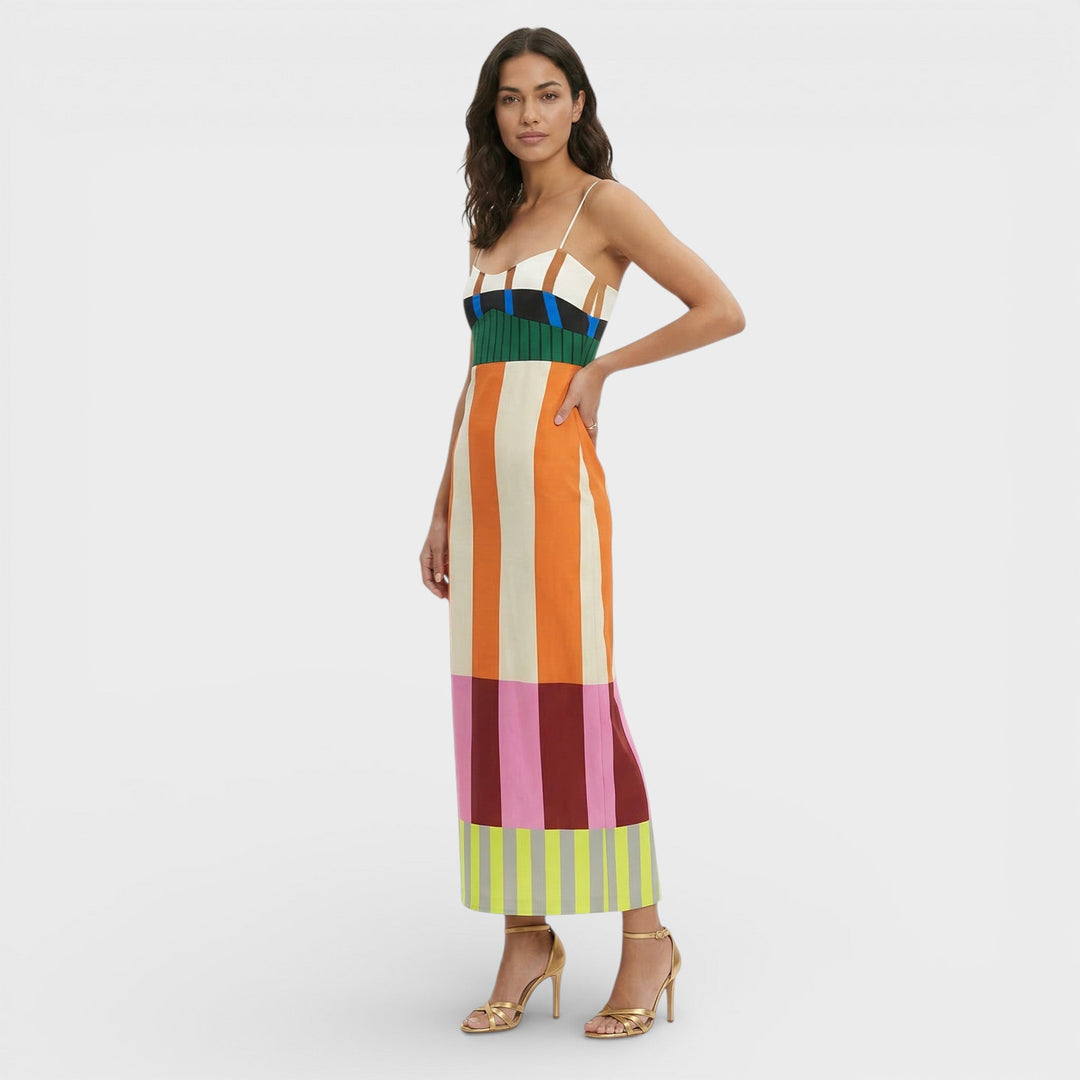 Robe Maxi Rayures Multicolore Femme