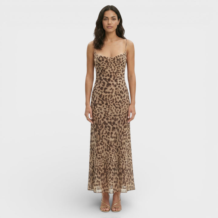 Robe Midi Léopard Dos Ouvert