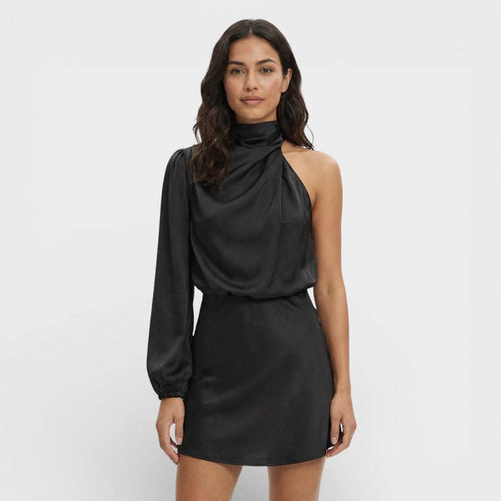 Robe Asymétrique Mini Satinée