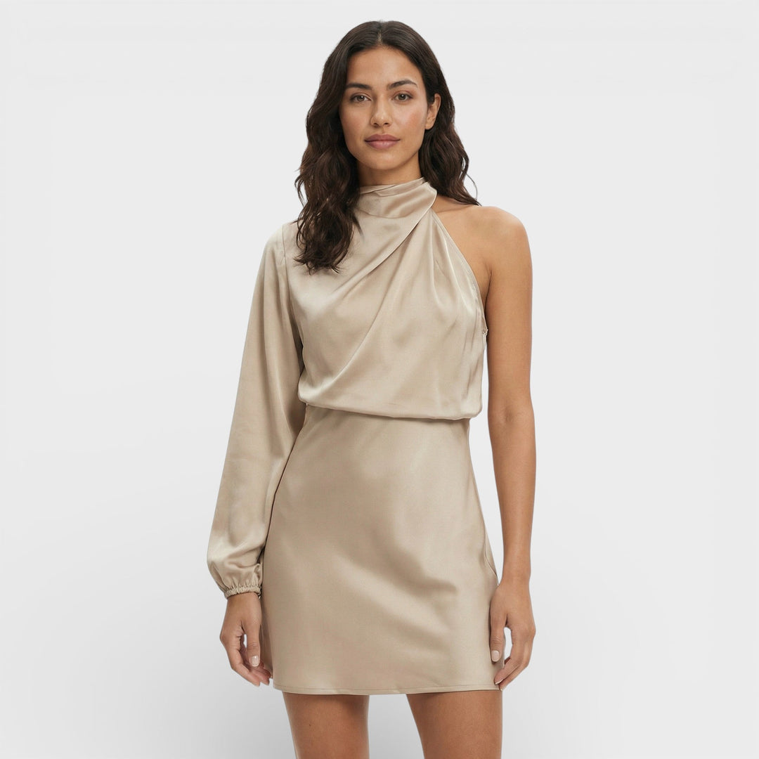 Robe Asymétrique Mini Satinée