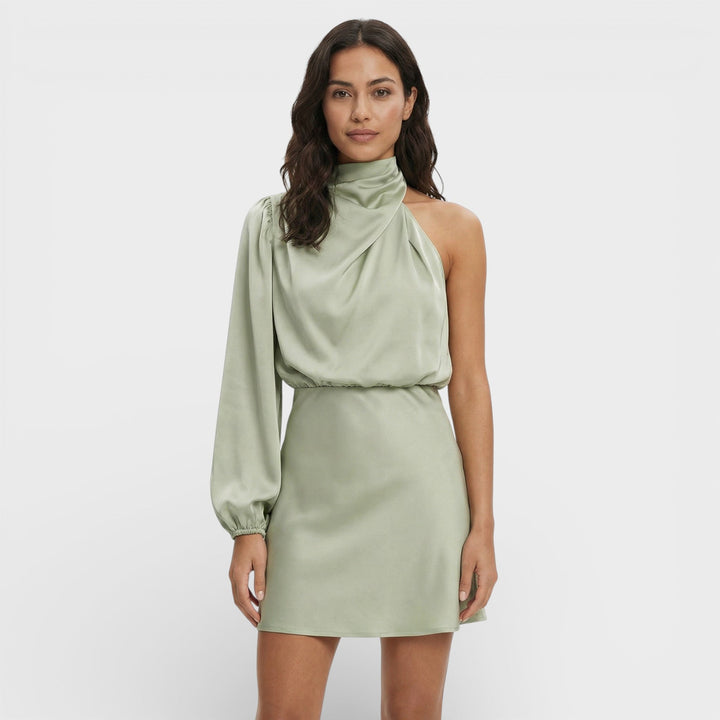 Robe Asymétrique Mini Satinée
