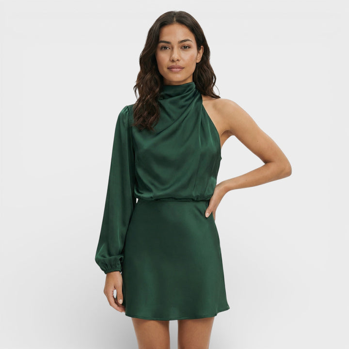 Robe Asymétrique Mini Satinée