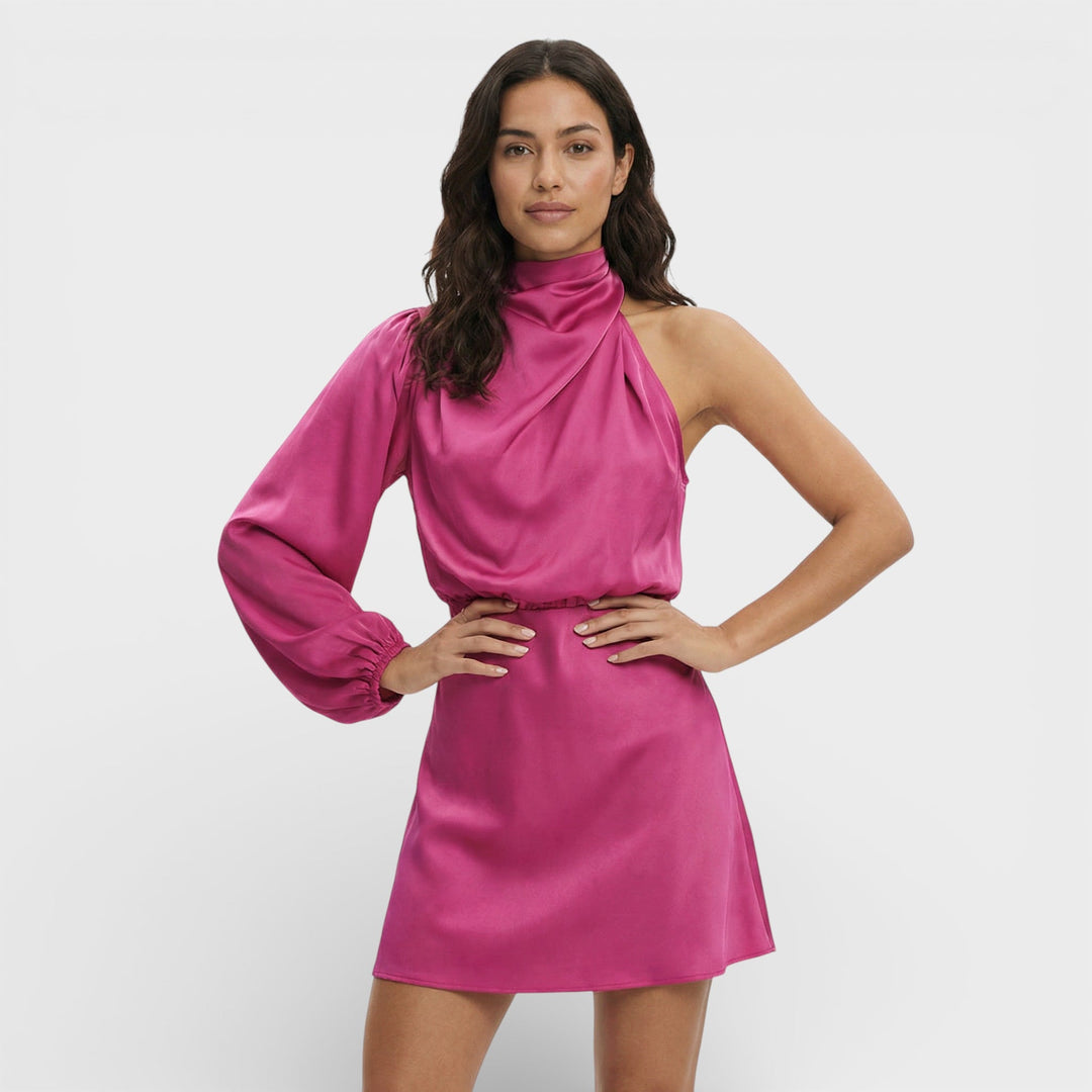 Robe Asymétrique Mini Satinée