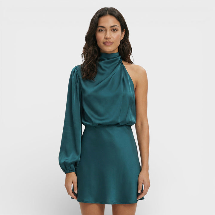 Robe Asymétrique Mini Satinée