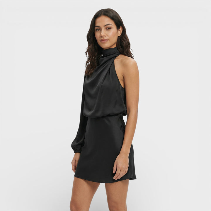 Robe Asymétrique Mini Satinée