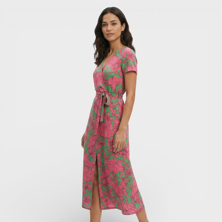 Robe Midi Croisée Florale Femme