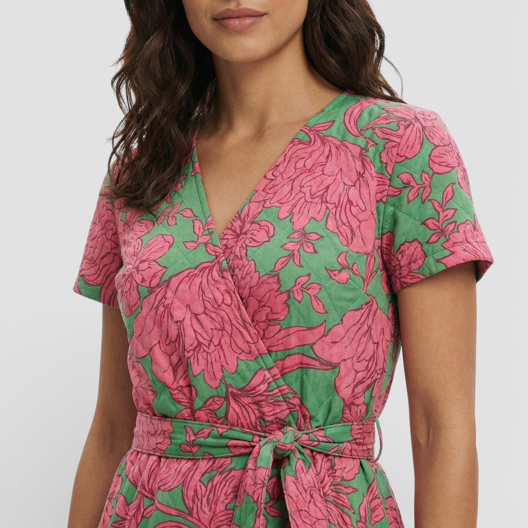 Robe Midi Croisée Florale Femme