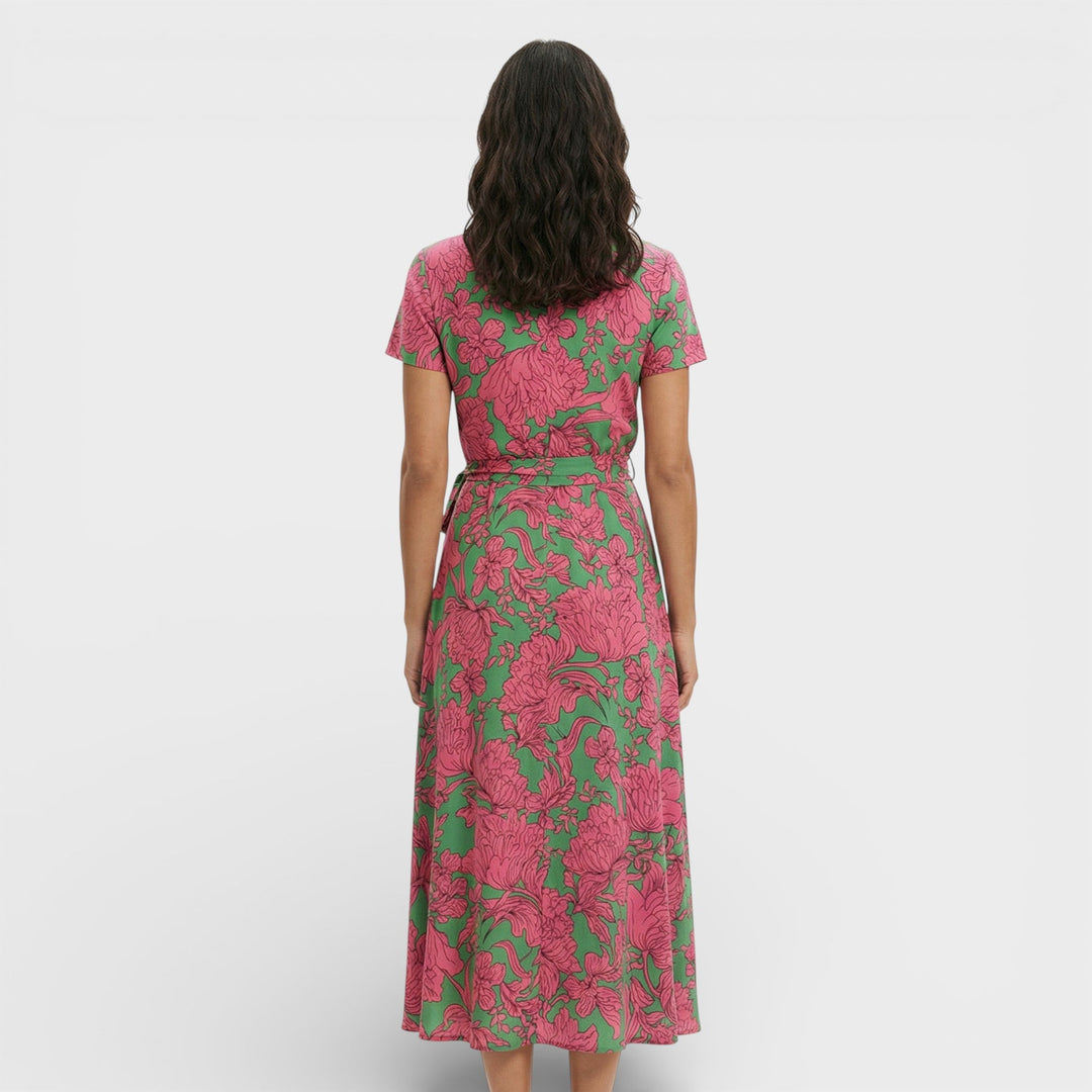 Robe Midi Croisée Florale Femme
