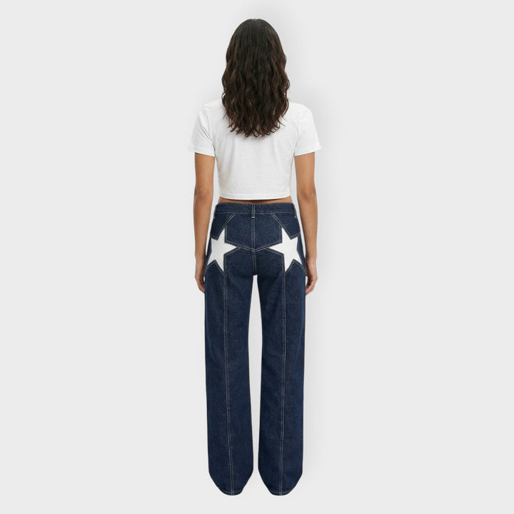 Jean Taille Basse Étoile Femme