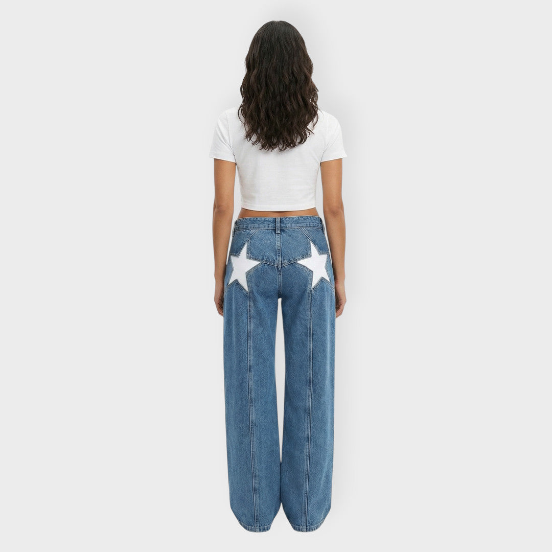 Jean Taille Basse Étoile Femme