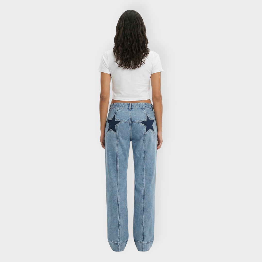 Jean Taille Basse Étoile Femme