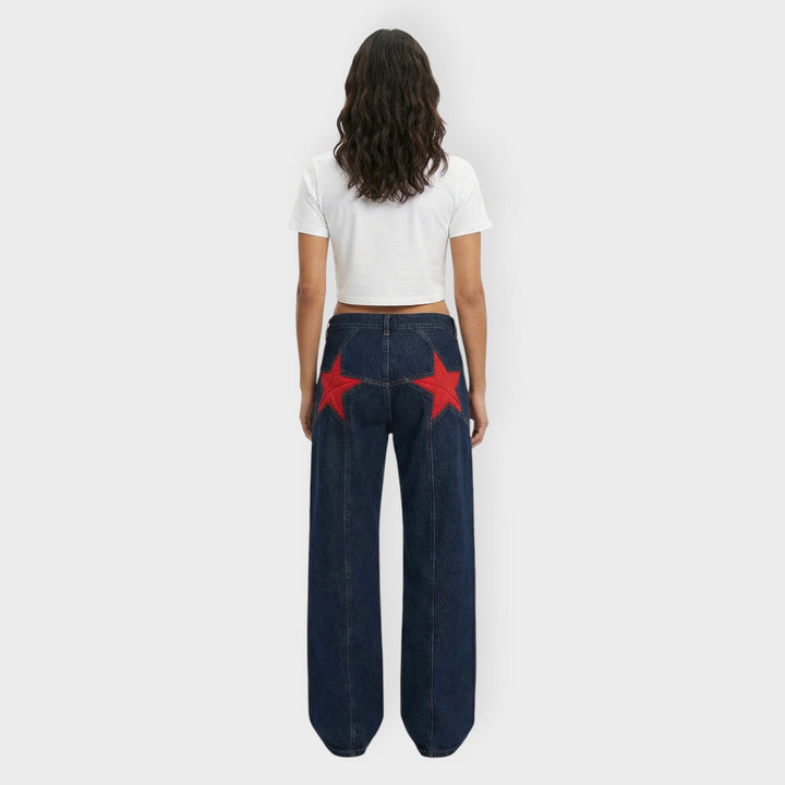 Jean Taille Basse Étoile Femme
