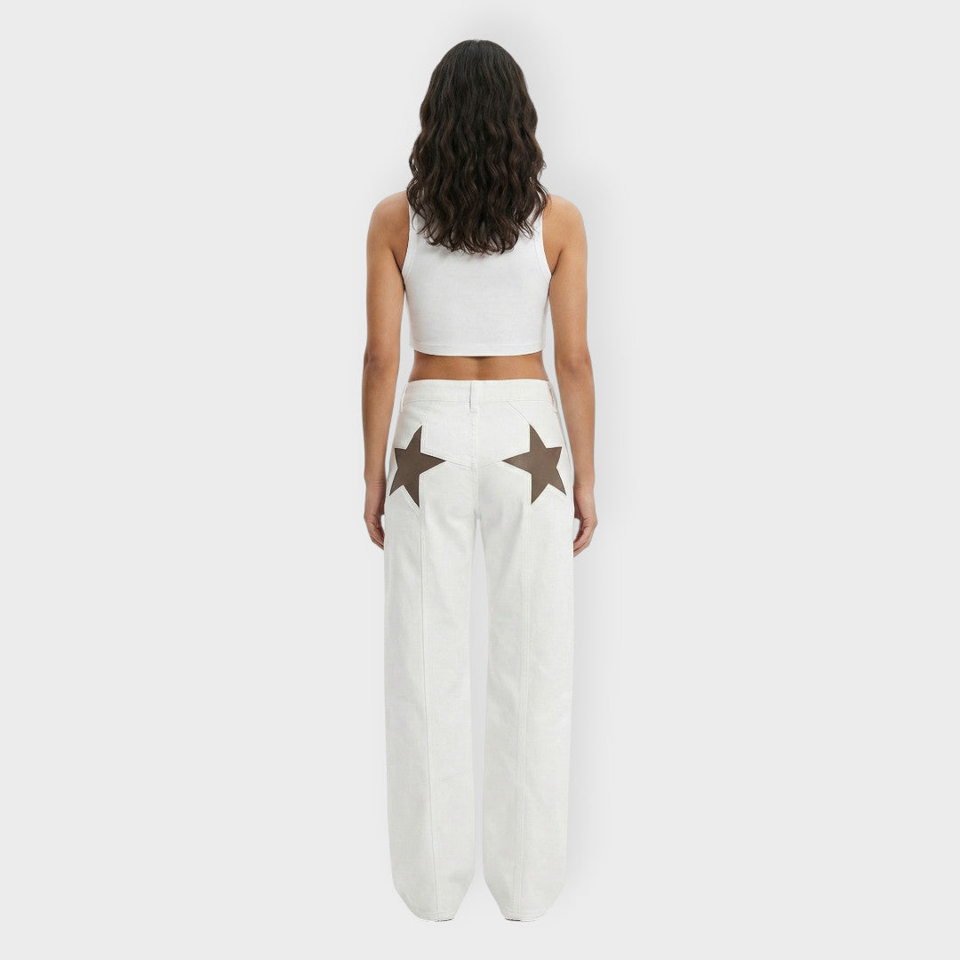 Jean Taille Basse Étoile Femme