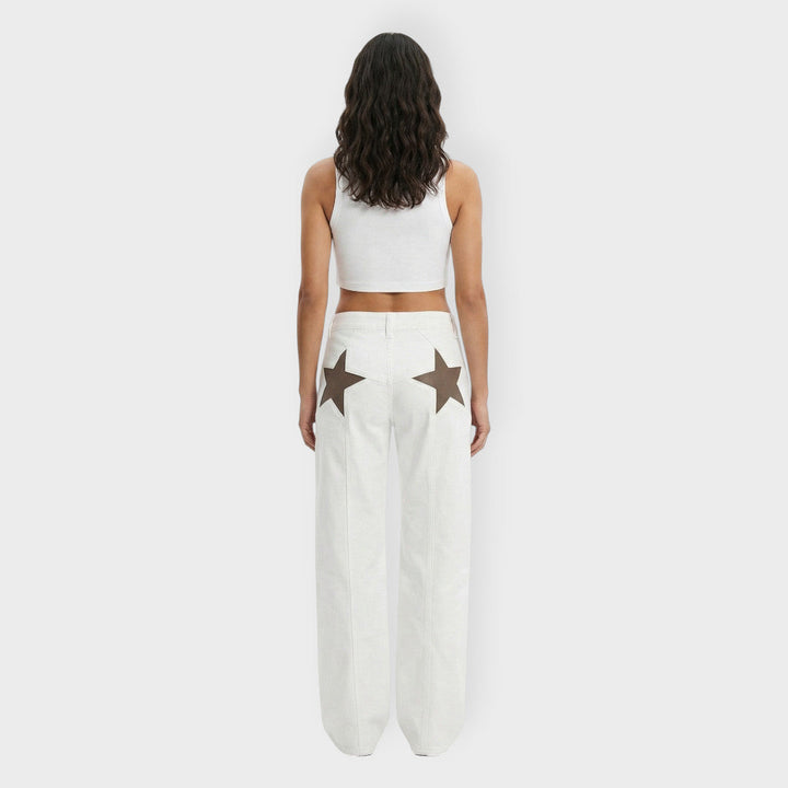 Jean Taille Basse Étoile Femme