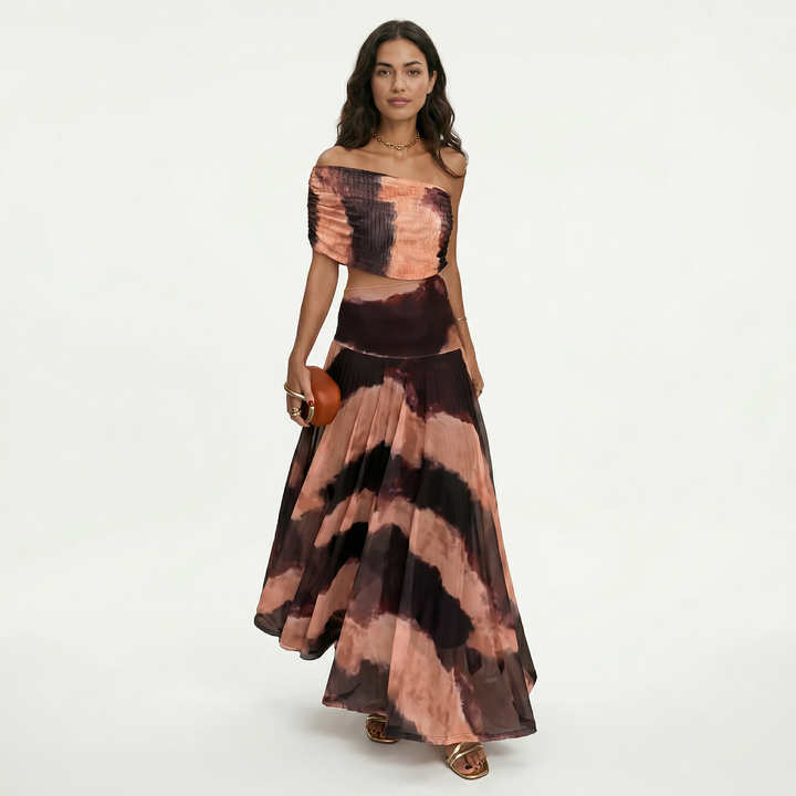 Robe Longue Élégante Une Épaule