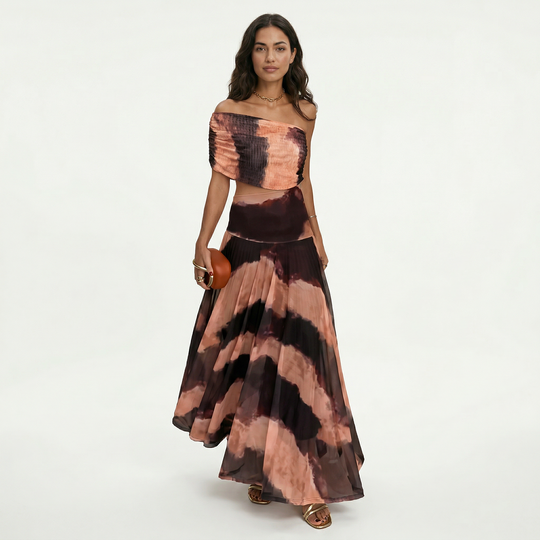 Robe Longue Élégante Une Épaule