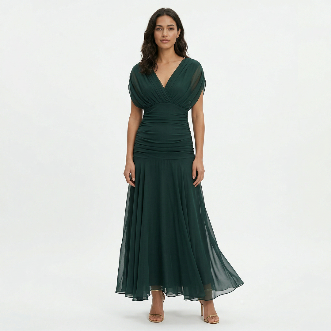 Robe Longue Plissée Florale Femme