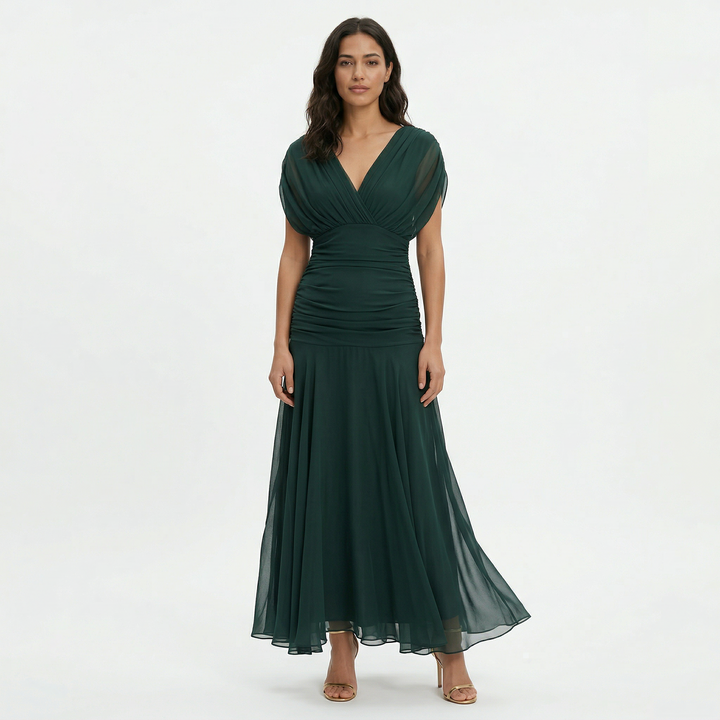 Robe Longue Plissée Florale Femme
