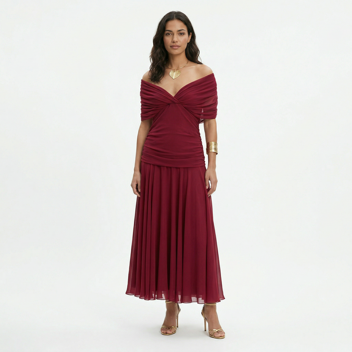 Robe Longue Plissée Florale Femme