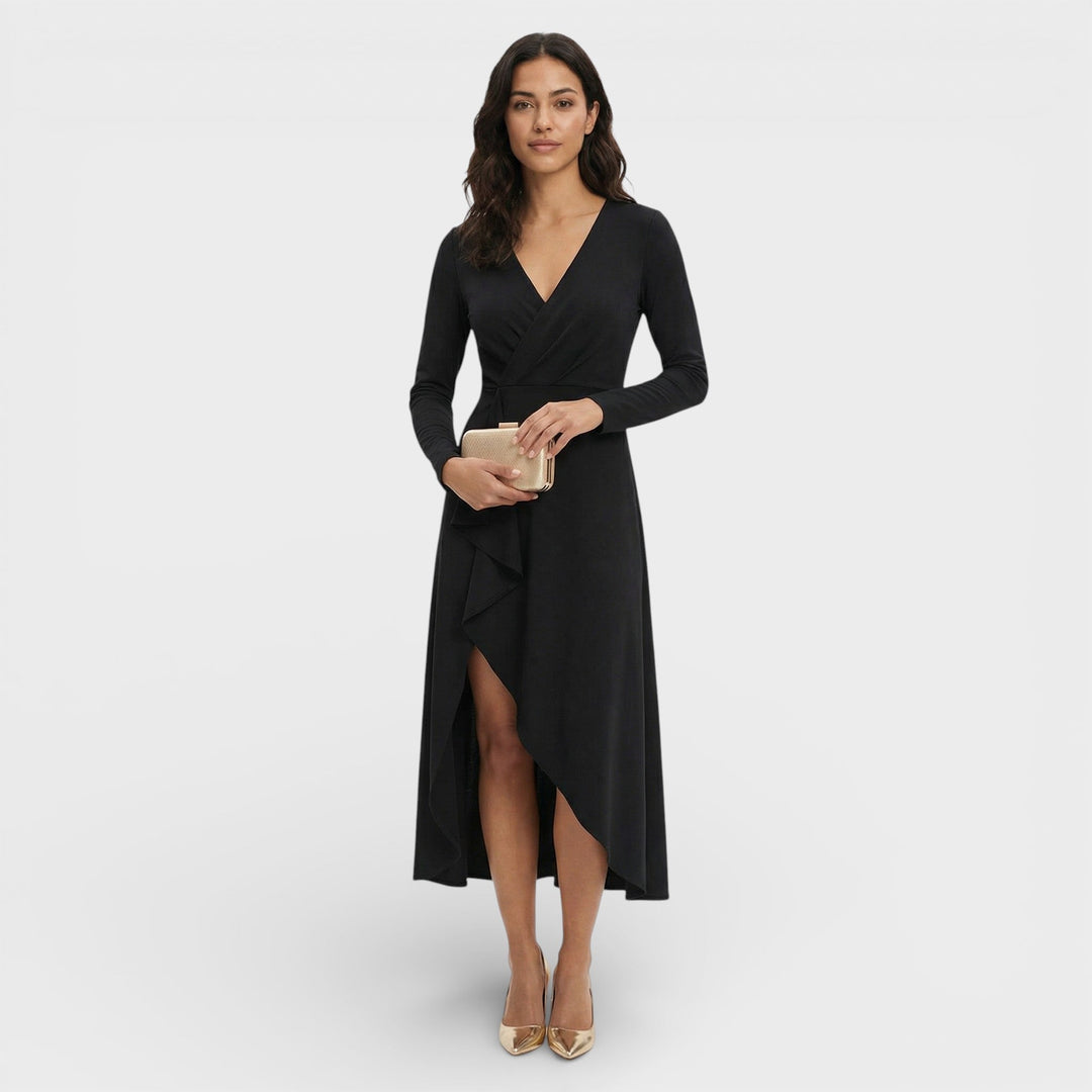 Robe Midi Décolleté V Fente Élégante