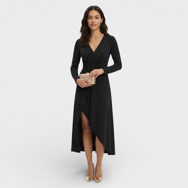 Robe Midi Décolleté V Fente Élégante