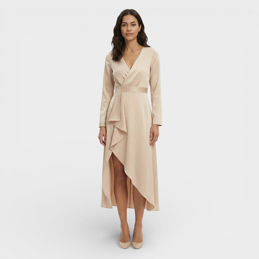 Robe Midi Décolleté V Fente Élégante
