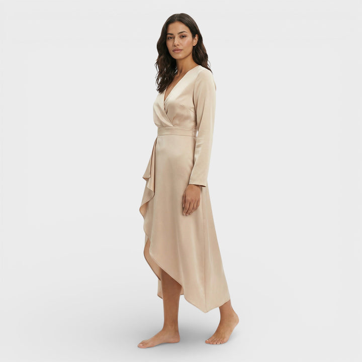 Robe Midi Décolleté V Fente Élégante