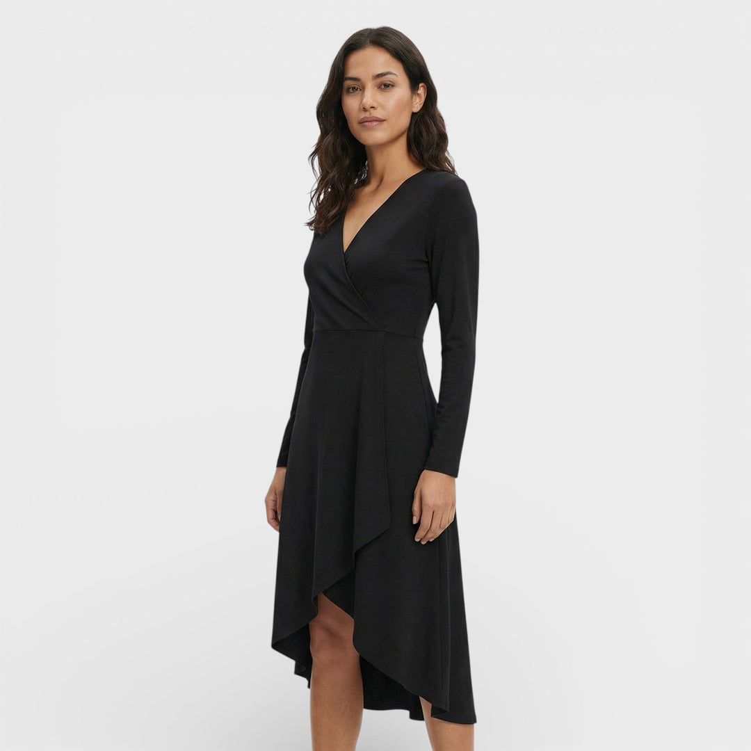Robe Midi Décolleté V Fente Élégante