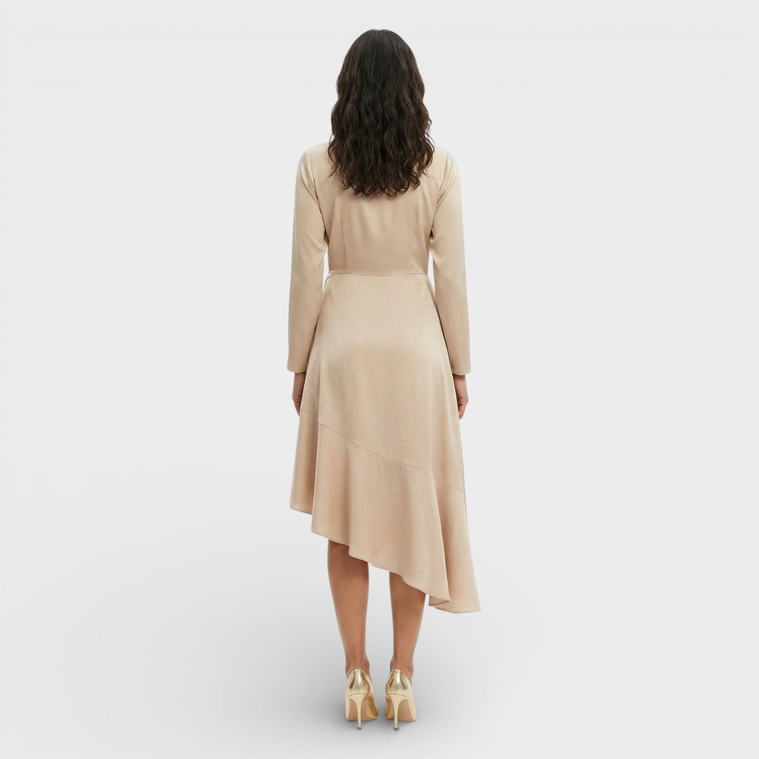 Robe Midi Décolleté V Fente Élégante