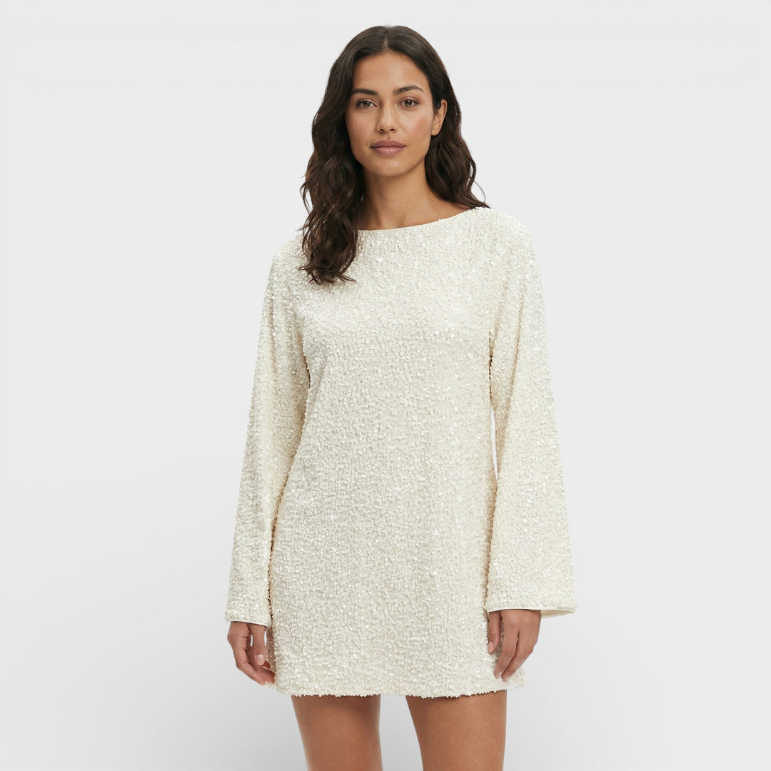 Robe Mini Paillettes Nœud Satin