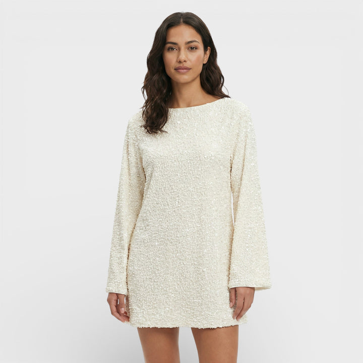 Robe Mini Paillettes Nœud Satin