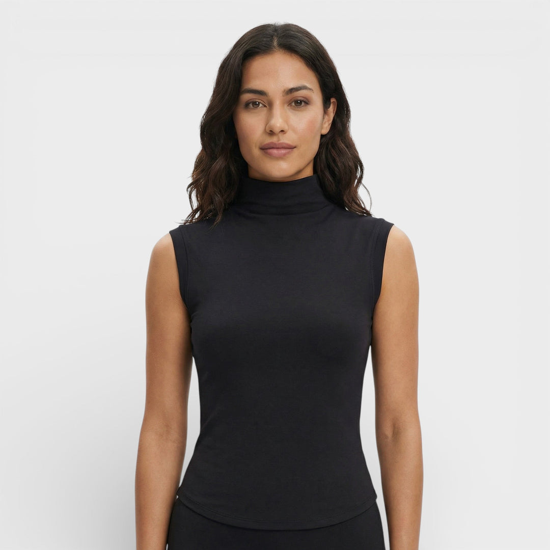 Top Ajusté Col Montant Femme