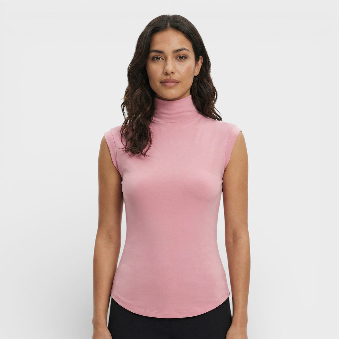 Top Ajusté Col Montant Femme