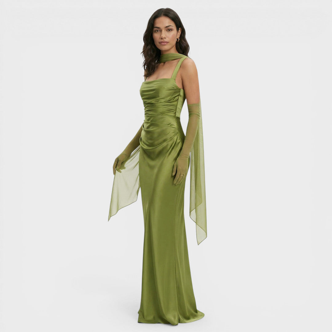 Robe Longue Soirée Halter Satin