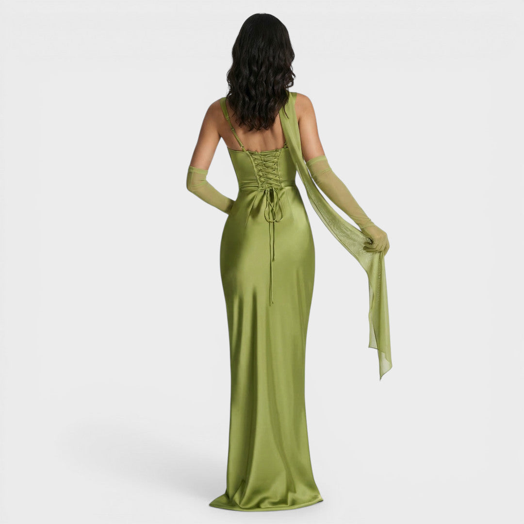 Robe Longue Soirée Halter Satin