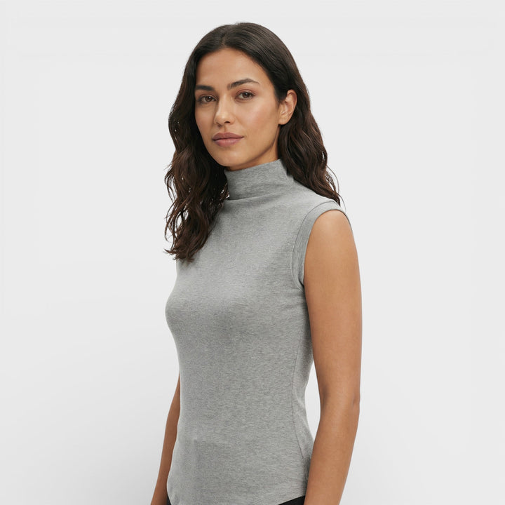 Top Ajusté Col Montant Femme