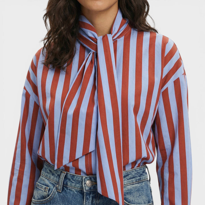 Chemise Rayures Femme Nœud Col