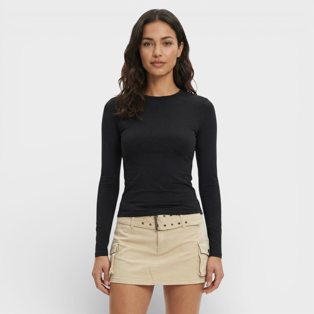 T-shirt Ajusté Manche Longue Femme