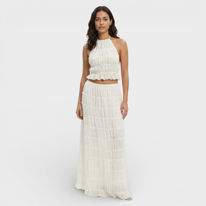 Ensemble Été Femme Halter Jupe Longue