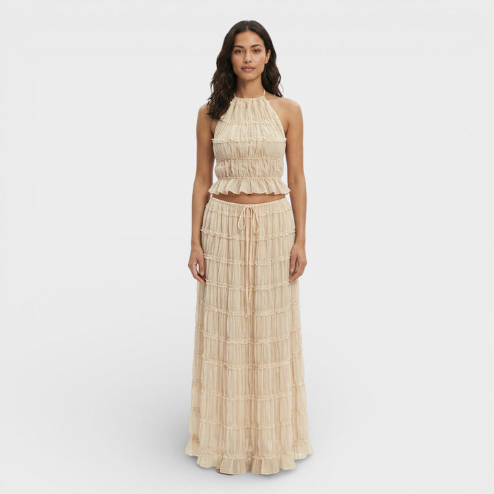 Ensemble Été Femme Halter Jupe Longue