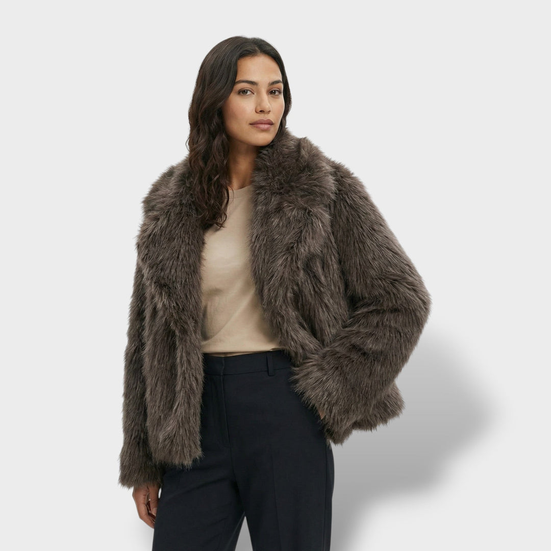 Veste Fausse Fourrure Luxe Femme