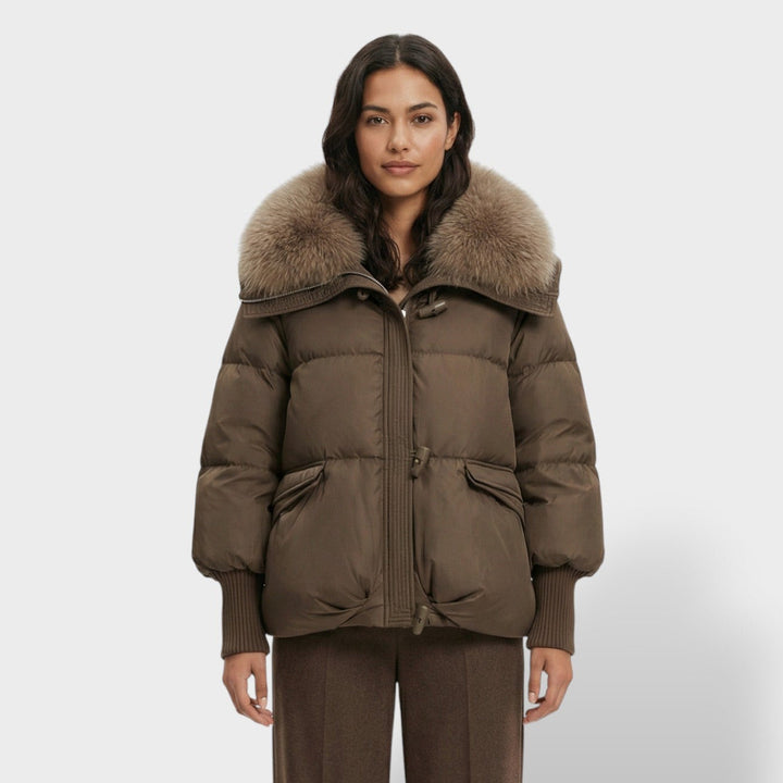 Veste Matelassée Col Fourrure Femme
