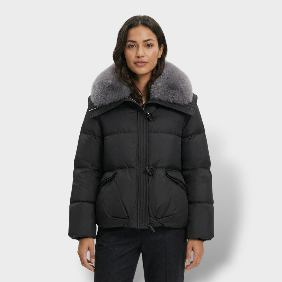 Veste Matelassée Col Fourrure Femme