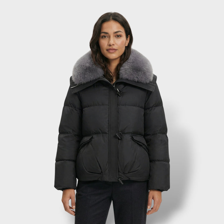 Veste Matelassée Col Fourrure Femme