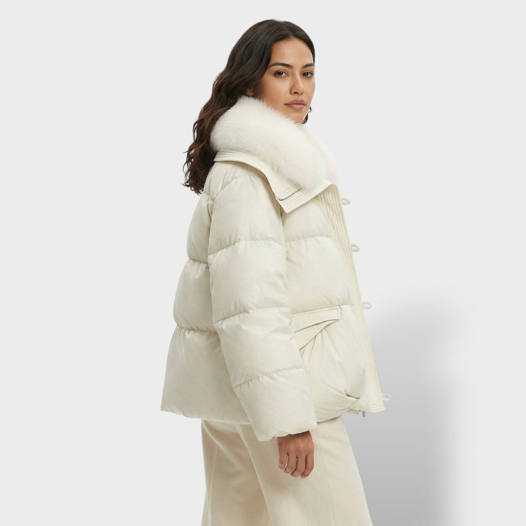 Veste Matelassée Col Fourrure Femme