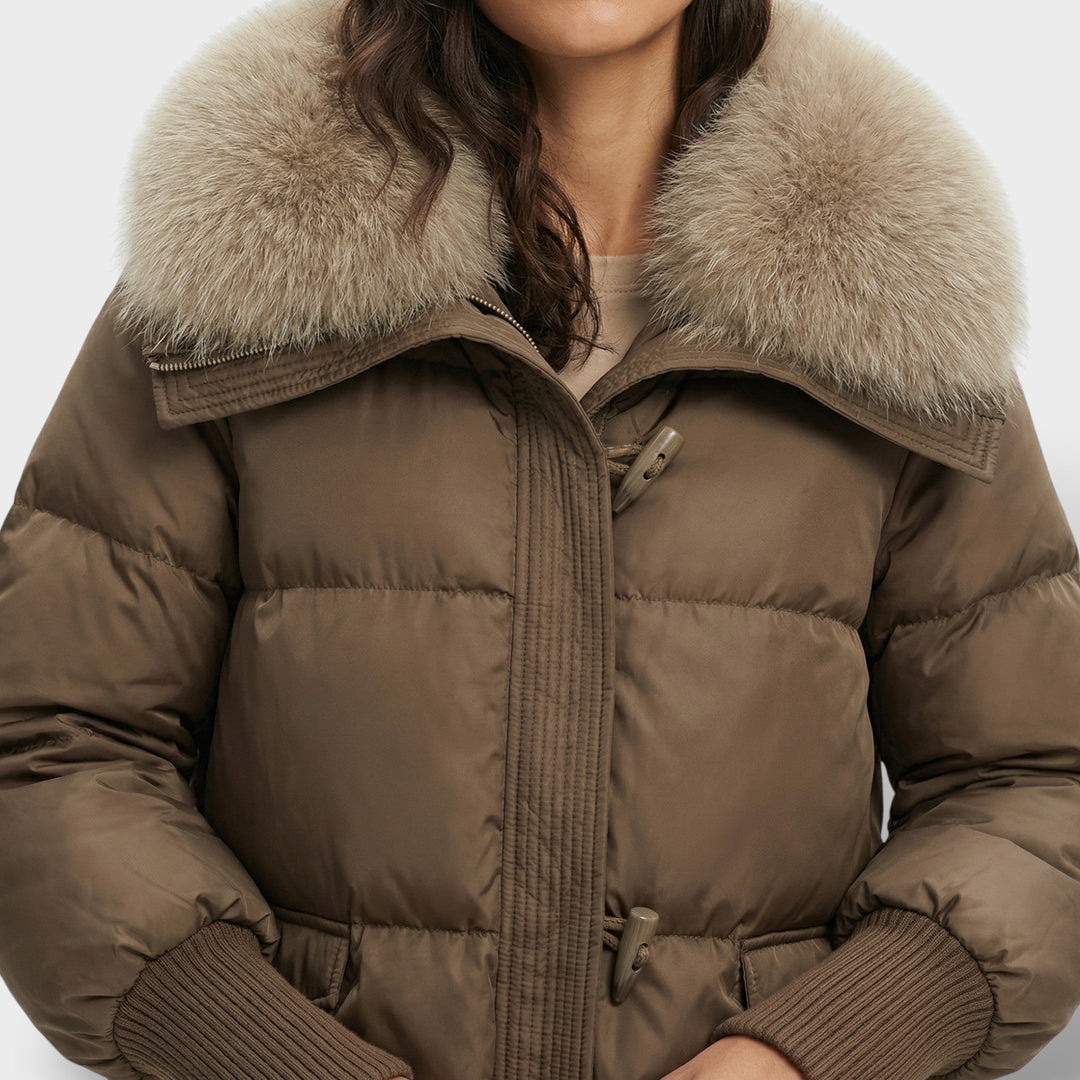 Veste Matelassée Col Fourrure Femme